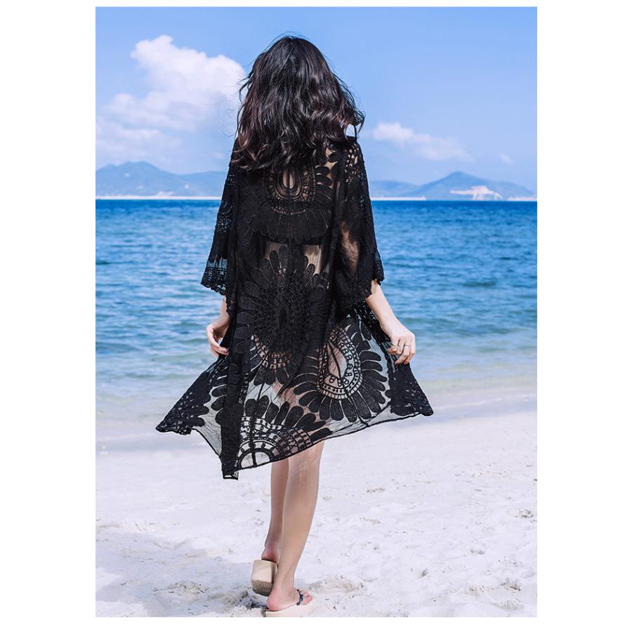 ラッシュガード ロング丈 お洒落な 水着の上に着る 編み ワンピース レース レデイーズ 婦人服 女性 大人 かわいい | ホームアイホーム | 19
