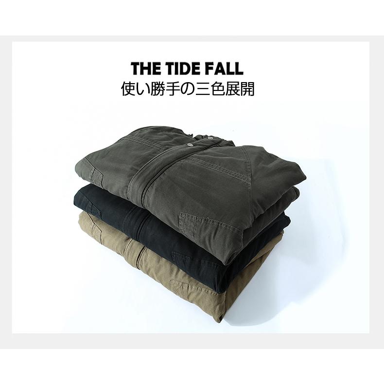 ミリタリージャケット 中綿ジャケット 裏起毛 メンズ 裏ボア ボアジャケット フード付き 防寒防風 冬服 保温 暖かい ワーク ブルゾン ジャンバー | ホームアイホーム | 04