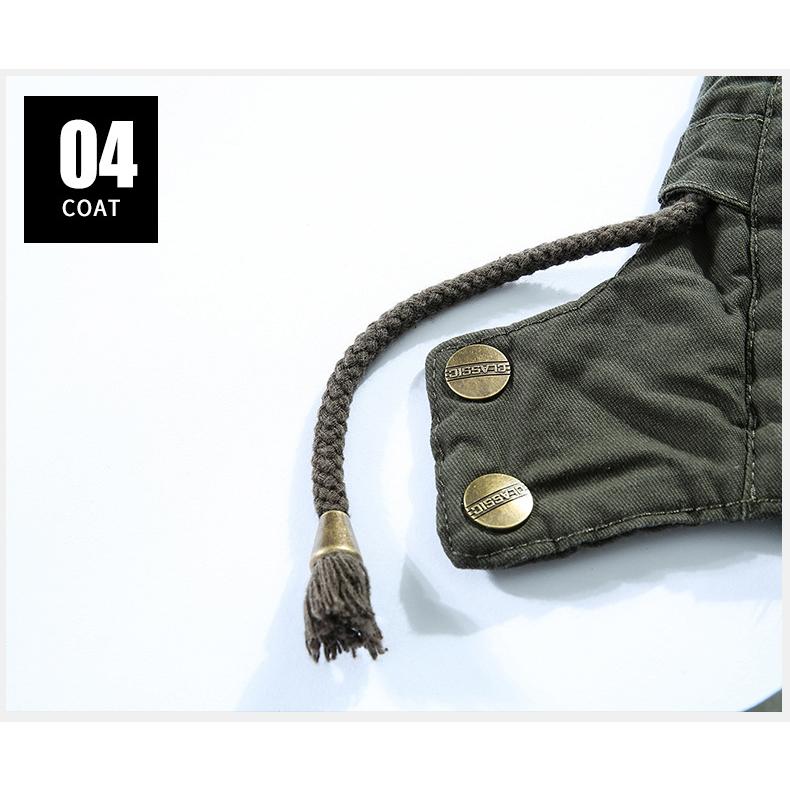 ミリタリージャケット 中綿ジャケット 裏起毛 メンズ 裏ボア ボアジャケット フード付き 防寒防風 冬服 保温 暖かい ワーク ブルゾン ジャンバー | ホームアイホーム | 15