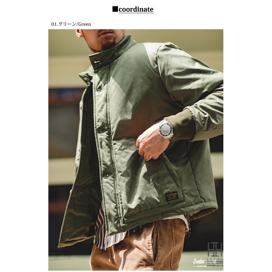 中綿コート ミリタリージャケット メンズ 中綿入り フライトジャケット ボンバージャケット ブルゾン ジャンパー アウター 防寒 オーバーサイズ 大きいサイズ | ホームアイホーム | 12