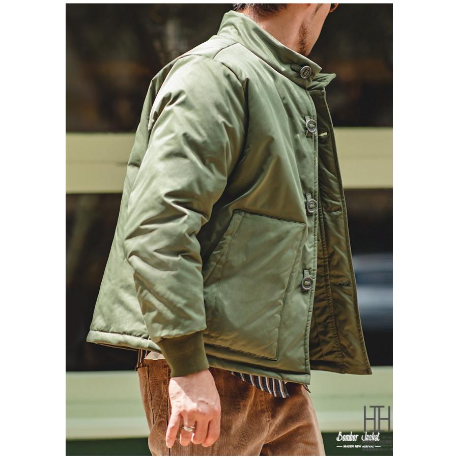 中綿コート ミリタリージャケット メンズ 中綿入り フライトジャケット ボンバージャケット ブルゾン ジャンパー アウター 防寒 オーバーサイズ 大きいサイズ | ホームアイホーム | 13