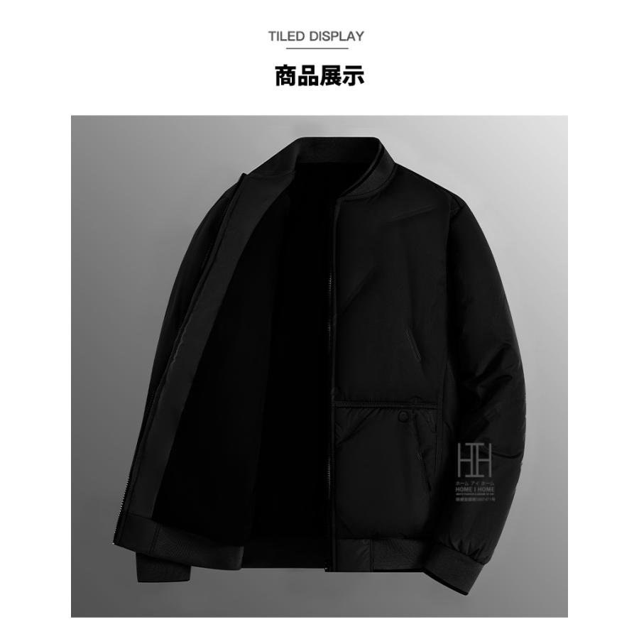 中綿ジャケット スタジャン メンズ リブ襟 中綿コート 無地 シンプル カジュアル 防寒 保温 暖かい 防風 アウトドア M-6XL 大きいサイズ ブルゾン 中綿 ブルゾン | ホームアイホーム | 08