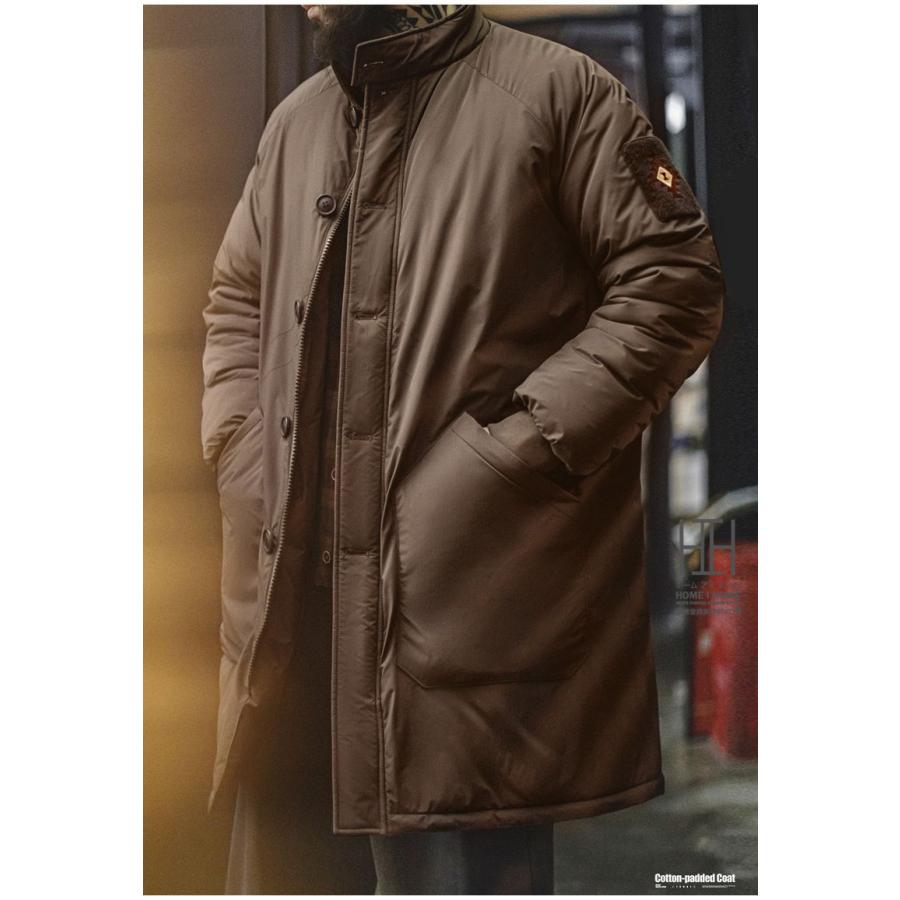 中綿コート メンズ ミリタリーコート 大きいサイズ ロングコート ロング丈 光沢感 中綿ジャケット ダウンジャケット 中綿入り 防寒 保温 おしゃれ 秋冬 冬 | ホームアイホーム | 12