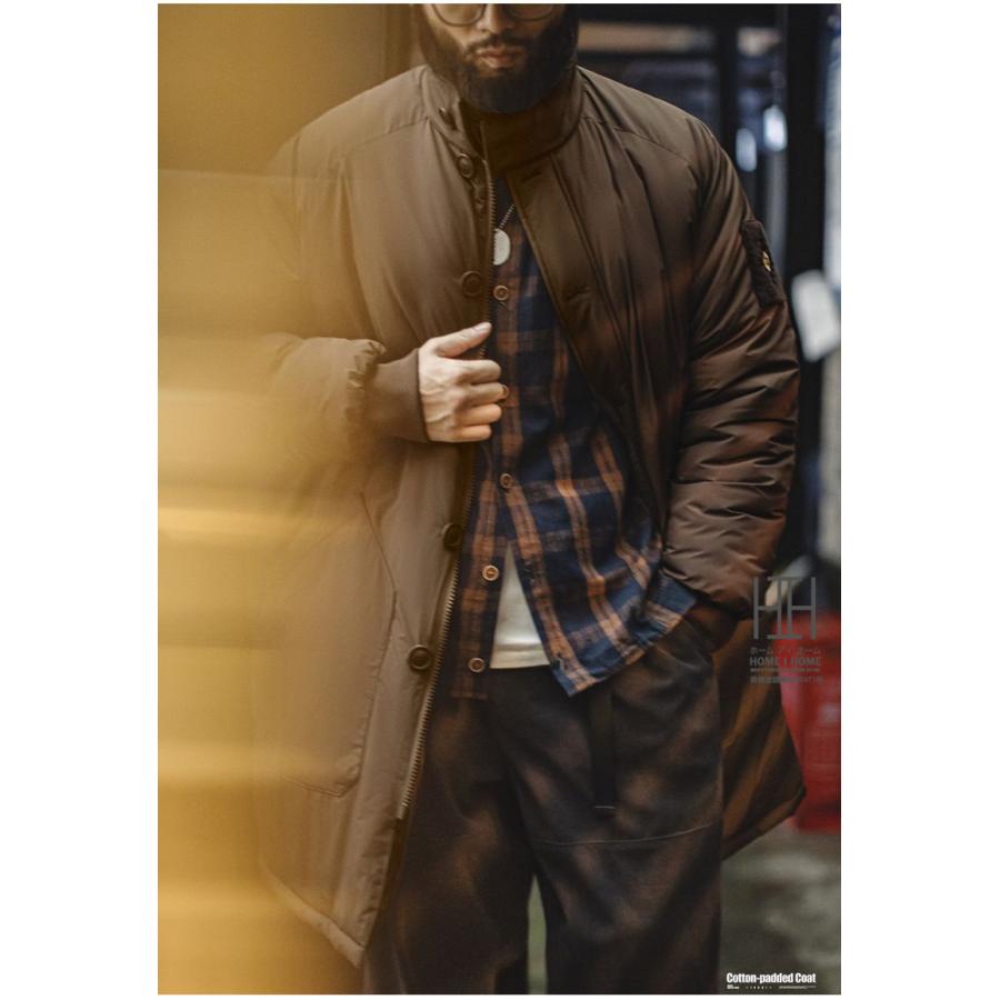 中綿コート メンズ ミリタリーコート 大きいサイズ ロングコート ロング丈 光沢感 中綿ジャケット ダウンジャケット 中綿入り 防寒 保温 おしゃれ 秋冬 冬 | ホームアイホーム | 13