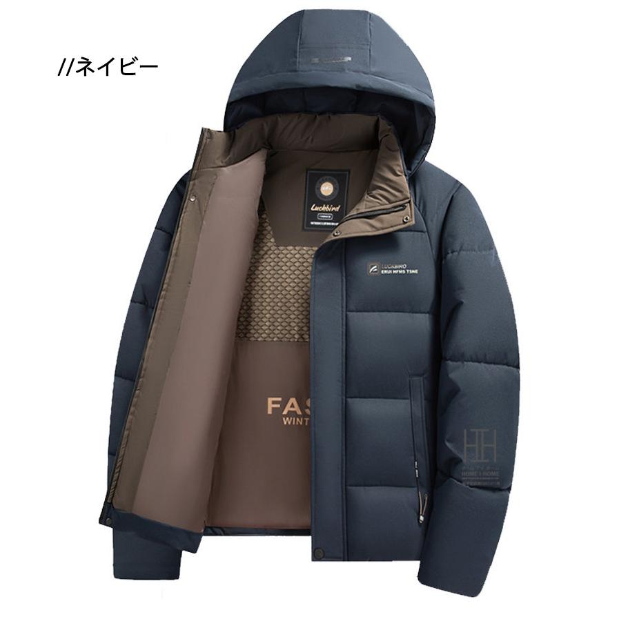 中綿ジャケット メンズ フード付き 脱着式フード グラフェンコーティング 蓄熱 保温 防寒 撥水 厚手 メンズアウター あったか 中綿入りブルゾン 冬 赤 おしゃれ | ホームアイホーム | 07