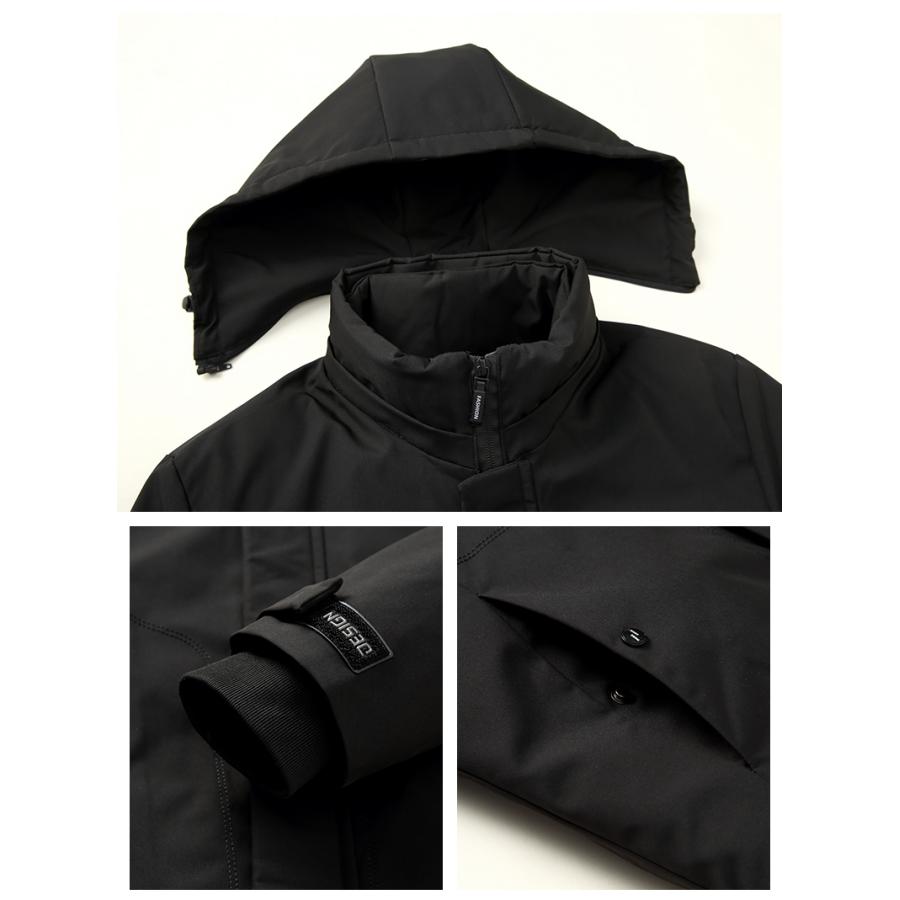 脱着式フード ライナー付き中綿コート３WAY 中綿入り シームレス風通しシャットダウン ビジネスコート エコダウン メンズ スマートなデザイン | ホームアイホーム | 05