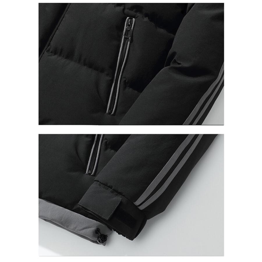 ジャケット メンズ ライン 中綿入り フード付き スポーツ ファスナーポケット カレッジ 防寒 保温 冬物 アウトドア | ブランド登録なし | 12