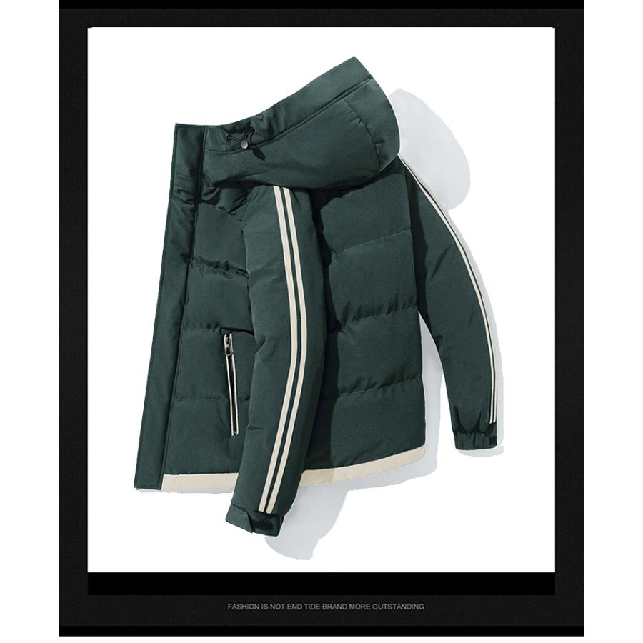 ジャケット メンズ ライン 中綿入り フード付き スポーツ ファスナーポケット カレッジ 防寒 保温 冬物 アウトドア | ブランド登録なし | 07