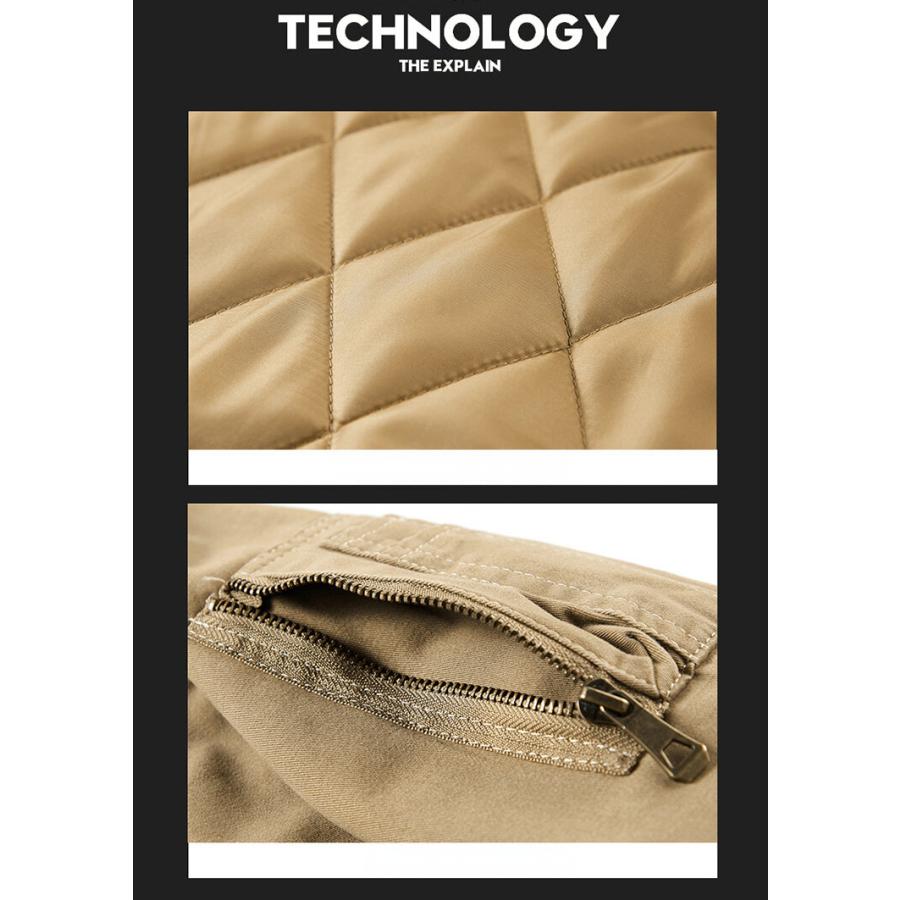 ジャンパー 中綿入り 2WAY ミリタリー MA1 メンズ キルティング 中綿ジャケット 取り外せるファー襟 アウター MA-1 防寒防風 冬 | ホームアイホーム | 08