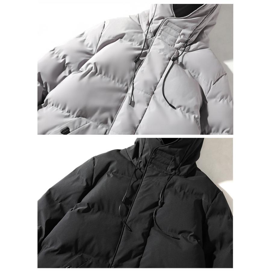 中綿コート メンズ ミディアム丈 中綿アウター ロングジャケット 防風 フード付き 防寒着 厚手 キルティングジャケット 冬物 冬アウター | ホームアイホーム | 15