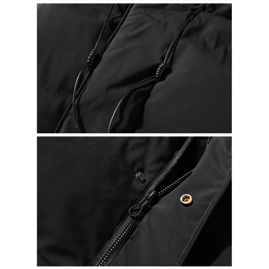 中綿コート メンズ ミディアム丈 中綿アウター ロングジャケット 防風 フード付き 防寒着 厚手 キルティングジャケット 冬物 冬アウター | ホームアイホーム | 17