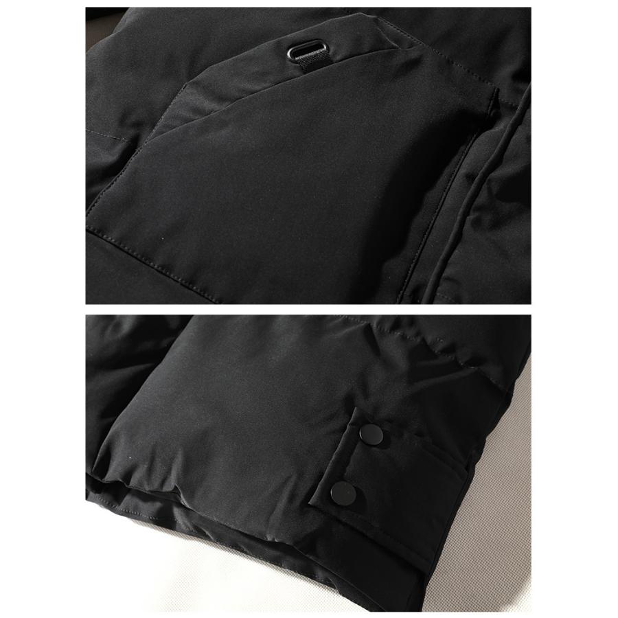 中綿コート メンズ ミディアム丈 中綿アウター ロングジャケット 防風 フード付き 防寒着 厚手 キルティングジャケット 冬物 冬アウター | ホームアイホーム | 18