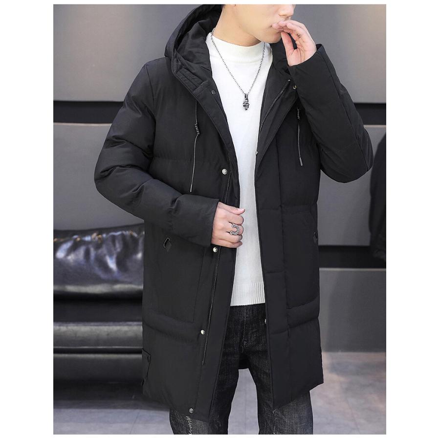 中綿コート メンズ ミディアム丈 中綿アウター ロングジャケット 防風 フード付き 防寒着 厚手 キルティングジャケット 冬物 冬アウター | ホームアイホーム | 12