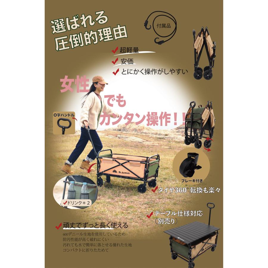 Mr.Nomads キャリーワゴン キャリーカート 小型 コンパクト 長物収容