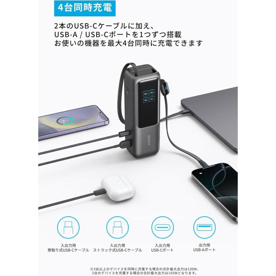 Anker（アンカー） Power Bank 25000mAh Built-In & 巻取り式USB-C