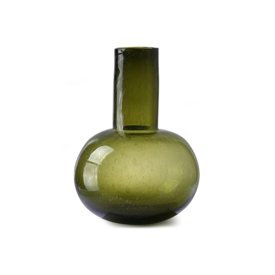 HKliving　手吹きガラスの大きなフラワーベース　グリーン