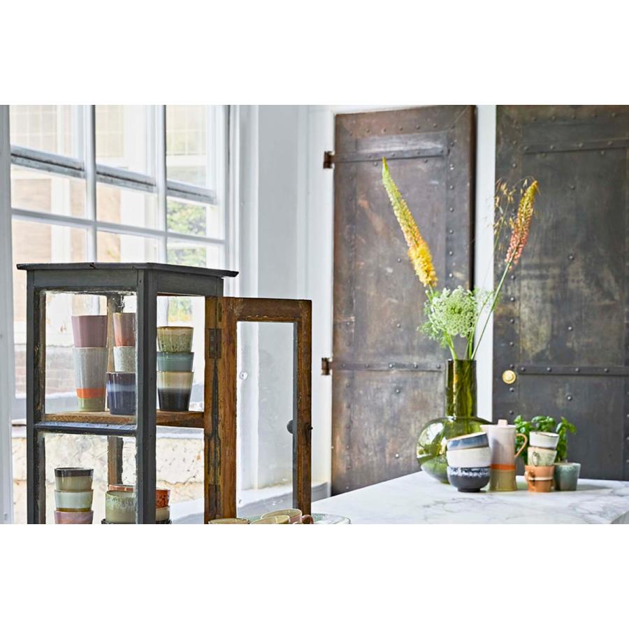 HKliving　手吹きガラスの大きなフラワーベース　グリーン 