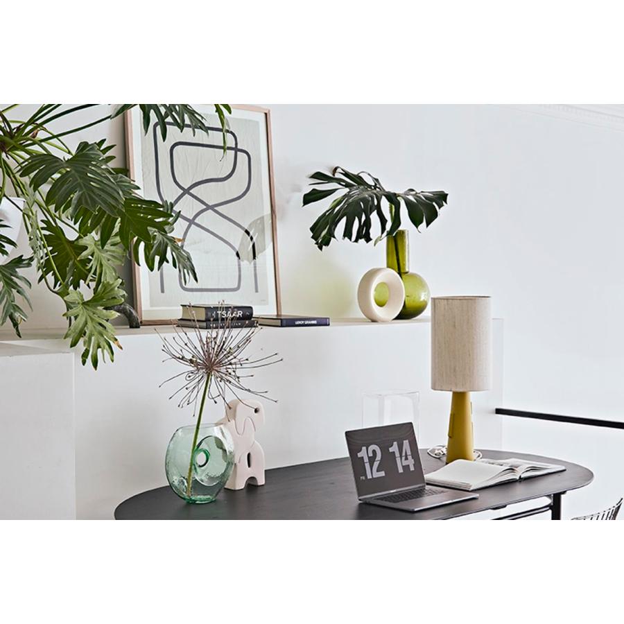 HKliving　手吹きガラスの大きなフラワーベース　グリーン 