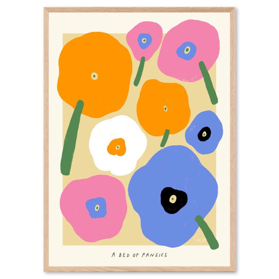 PSTR studio アートポスター 50×70cm A Bed of Pansies 北欧雑貨