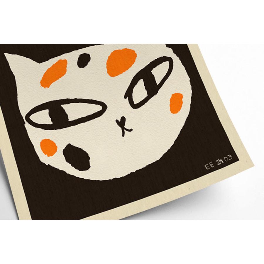 キャラクター画 木製フレーム付き PSTR studio ポスター/アートプリント 50×50cm Meow □アート イラスト