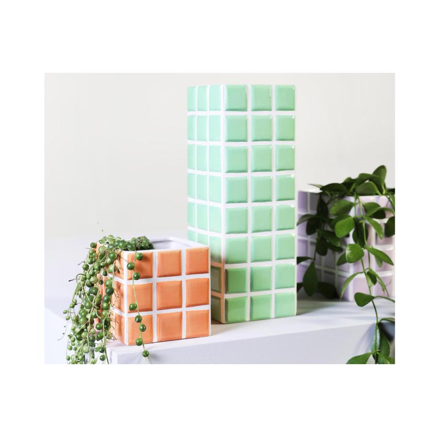 &Klevering アンドクレベリン フラワーベース TILE ミント 高さ27cm