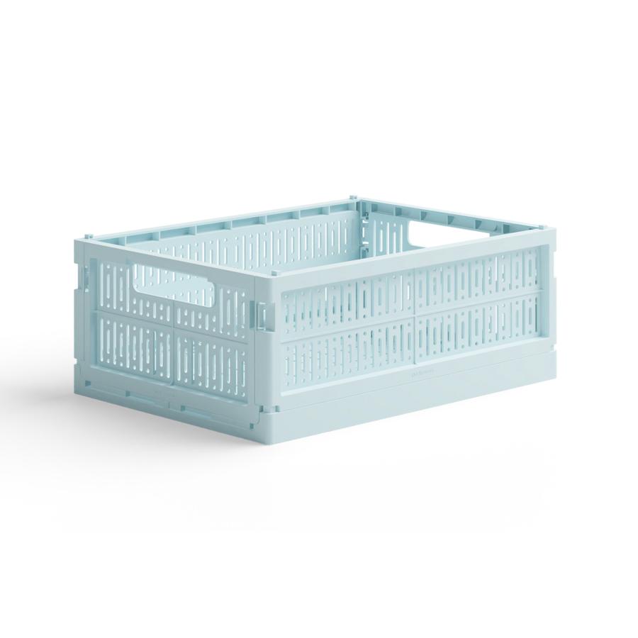 made crate 100 リサイクルプラスチックの折りたたみコンテナボックス Mサイズ Ice Cube Blue 150xMC02