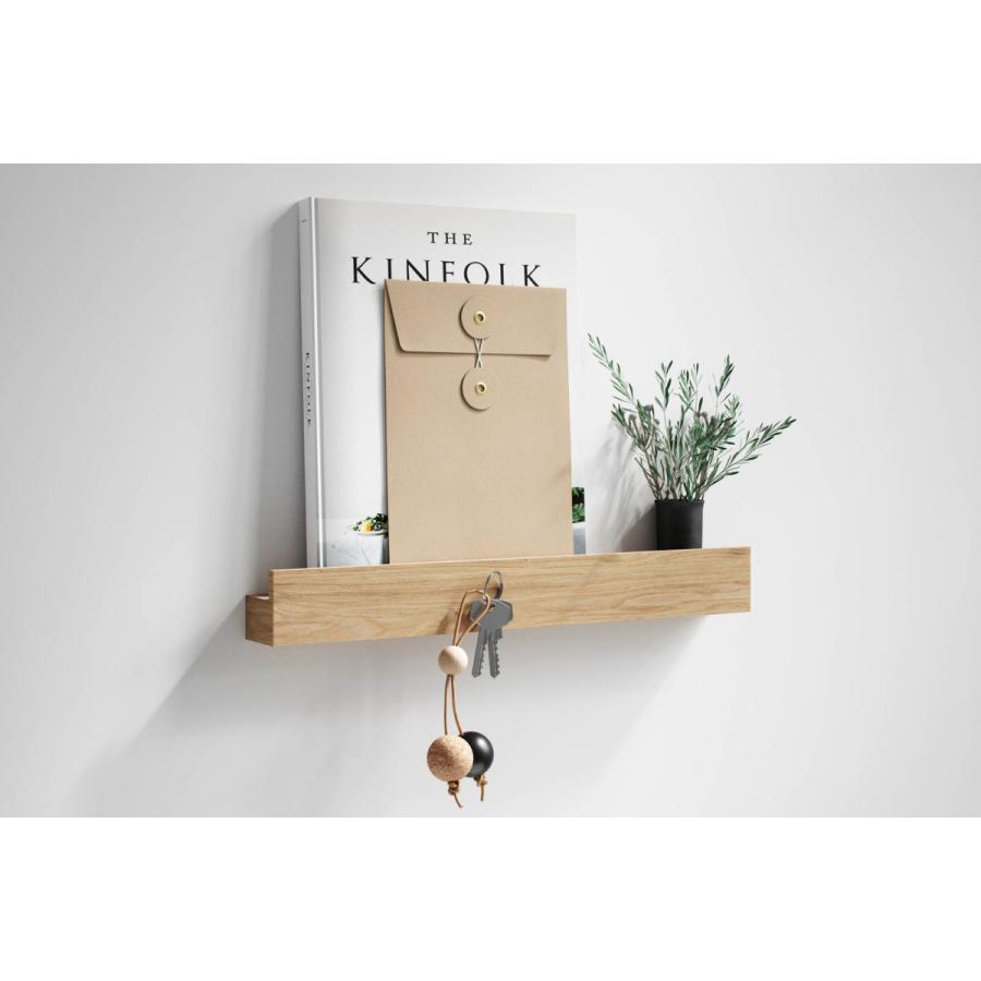 ウォールシェルフ　42㎝　ウッドラック by Wirth オーク材天然木 マグネット機能付きウォールシェルフ 幅 40cm