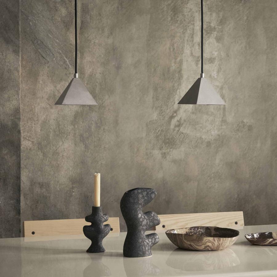Ferm Living ファームリビング ラスティックなテクスチャと柔らかな有機フォルムのフラワーベース Yara ブラック 高さ24cm 陶器_1