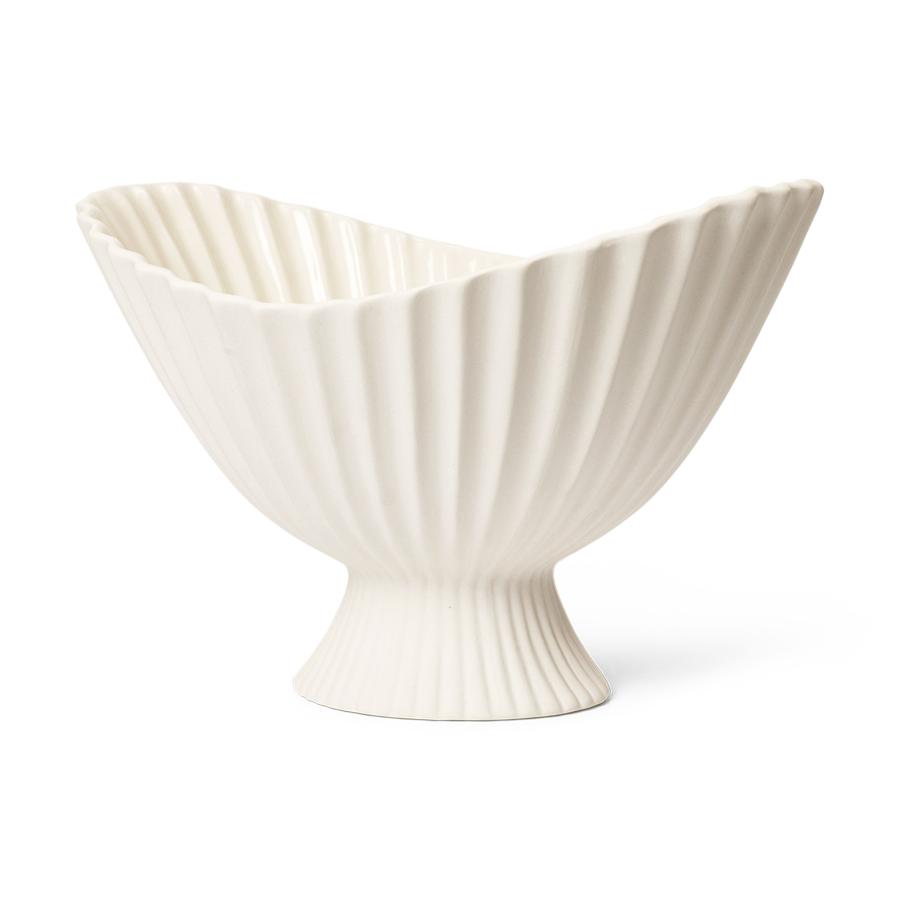 Ferm Living ファームリビング 柔らかなプリーツ状テクスチャが印象的なインテリアボウル Fountain Bowl Lサイズ 北欧 陶器