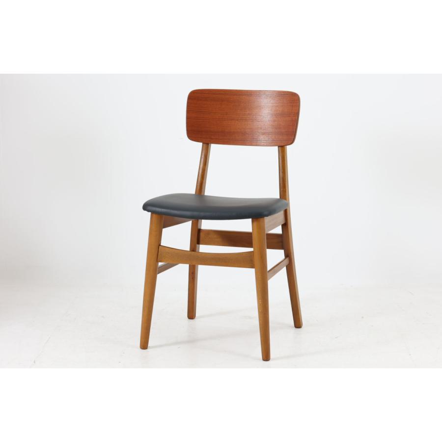 60s デンマーク チーク×ビーチ ダイニングチェア レザー本革 ④ デンマーク製 ダイニングチェア チーク×ビーチ材 北欧家具