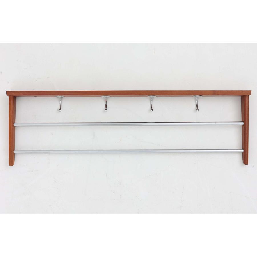 デンマーク製 木製/チーク材 壁掛けハンガーラック 北欧家具ビンテージ
