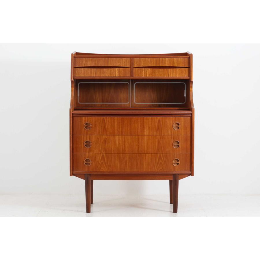 デンマーク製 Gunnar Falsig ライティングビューロ/机 チーク材 ガラス