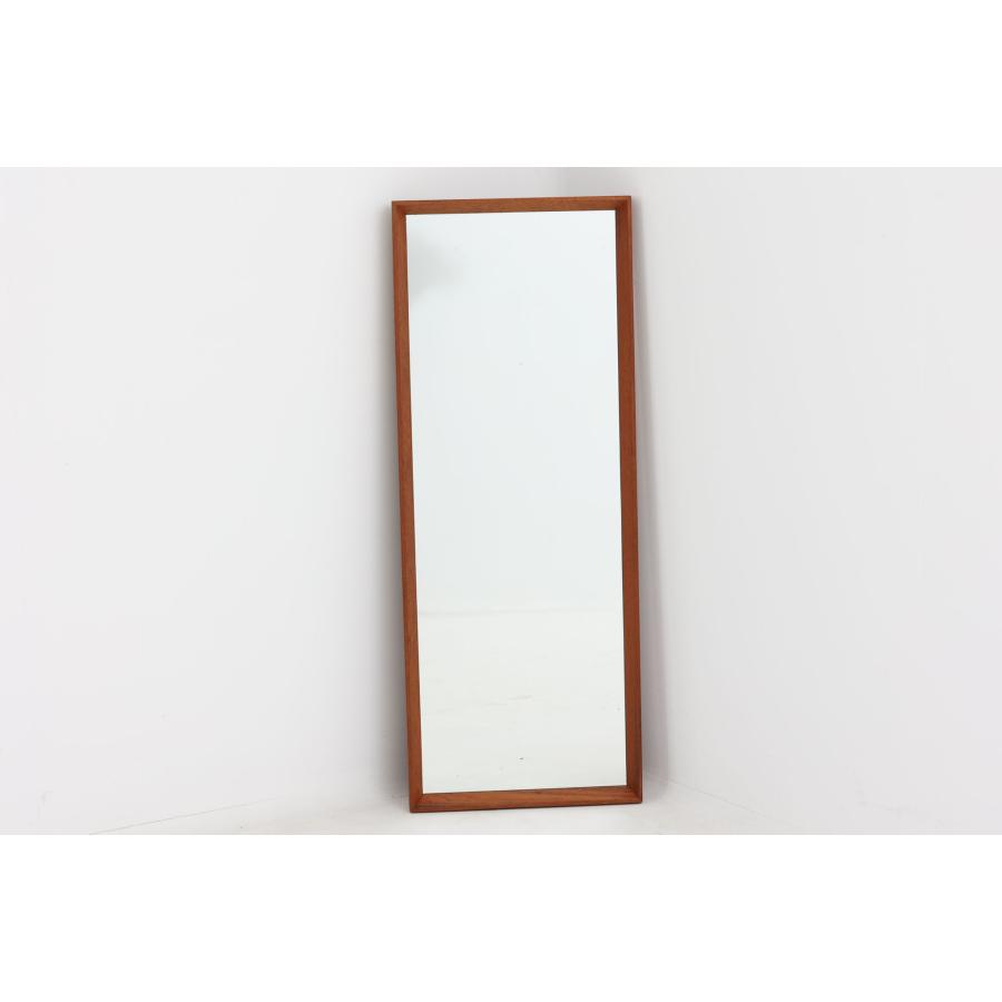 デンマーク製 チーク材ミラー 立掛け 高さ89cm 北欧ビンテージ家具