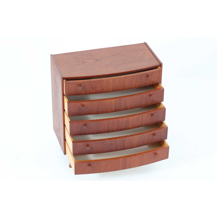 小ぶりなチェスト5段 チーク材 北欧家具ビンテージ : CHLOROS 北欧家具