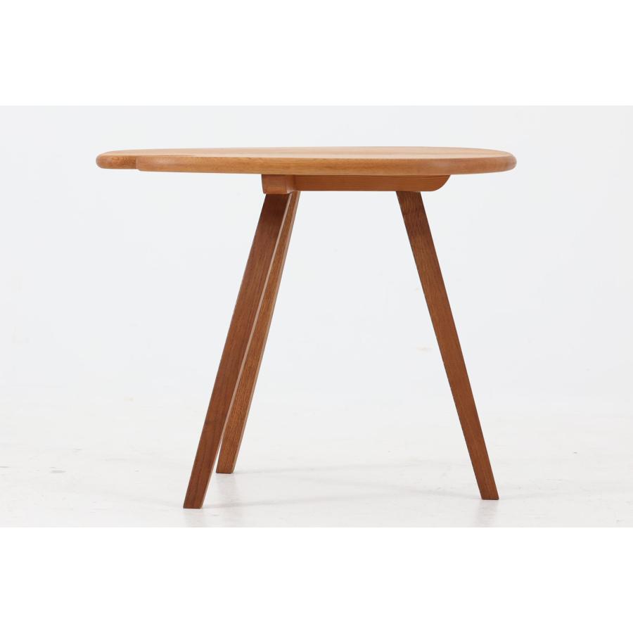 お洒落なデザインのサイドテーブル 3本脚 オーク無垢材 北欧家具