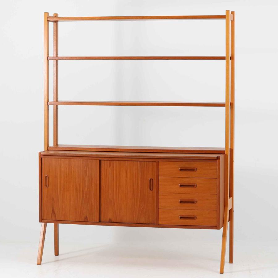 ディスプレイシェルフ チーク×ビーチ 幅120cm スウェーデン製 北欧