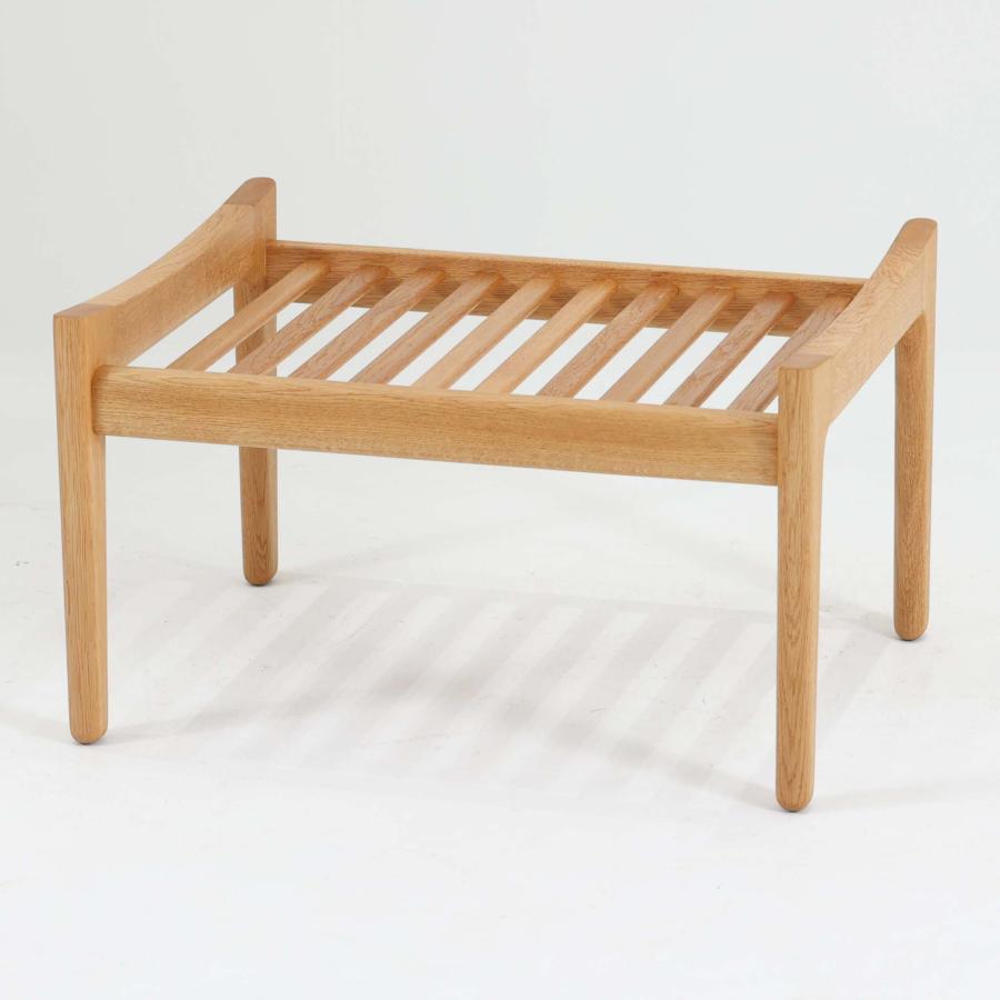 展示品 浜本工芸 No.2010 スツール オットマン オーク 本革 アイボリー