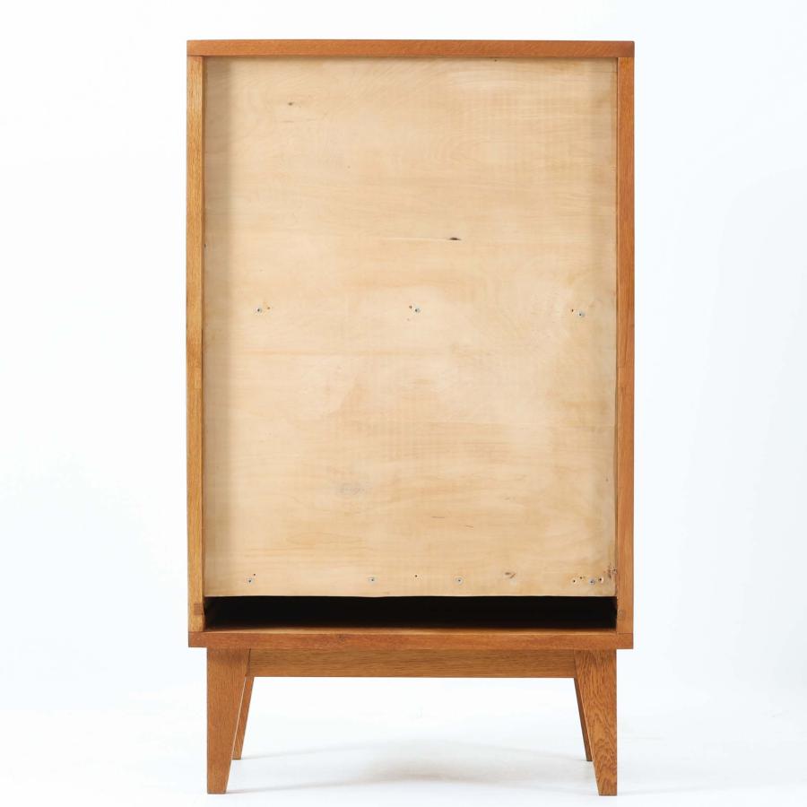 蛇腹キャビネット オーク 幅60cm デンマーク製 北欧ビンテージ家具 収納家具 木製棚 小ぶり サイドボード 本棚_9