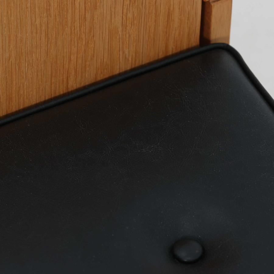 Froseke テレフォンベンチ Tema オーク×合皮×メタル フレーセケ スウェーデン製 北欧ビンテージ家具_5