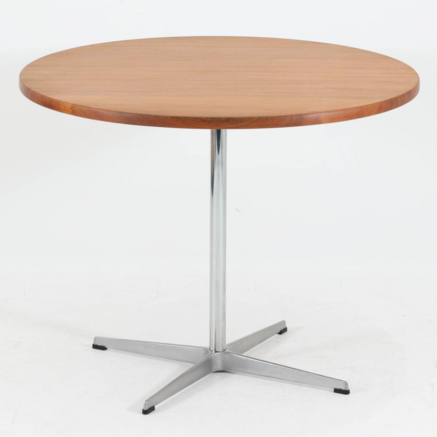 Fritz Hansen アルミベース ラウンドテーブル チーク無垢 直径90cm