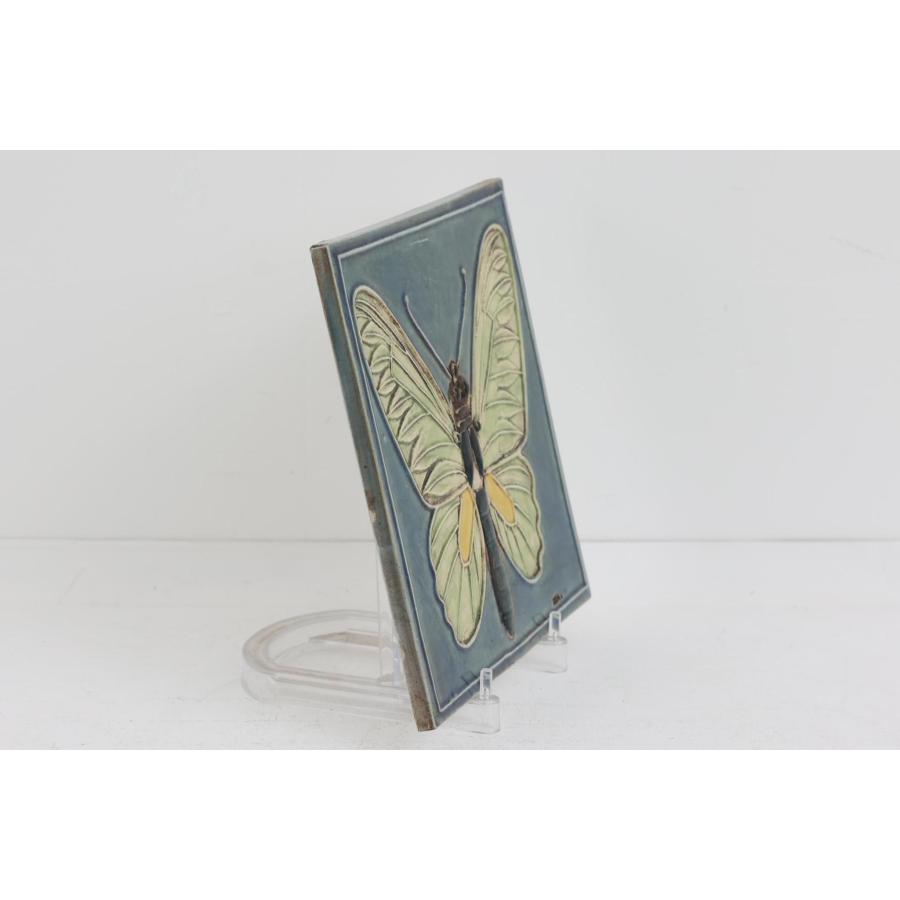 ビンテージ 北欧スタイル 陶板 額入り アート 蝶 花 壁掛け 【公式通販】
