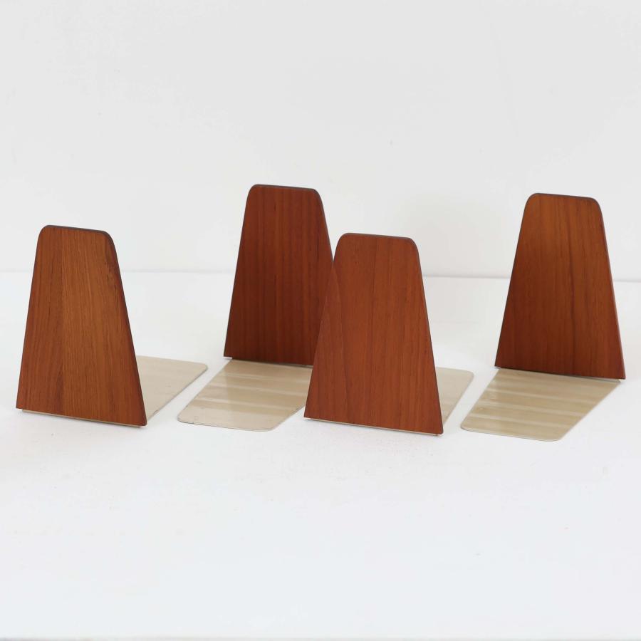 デンマーク製 北欧ビンテージ チーク材のブックエンド 4つセット 北欧