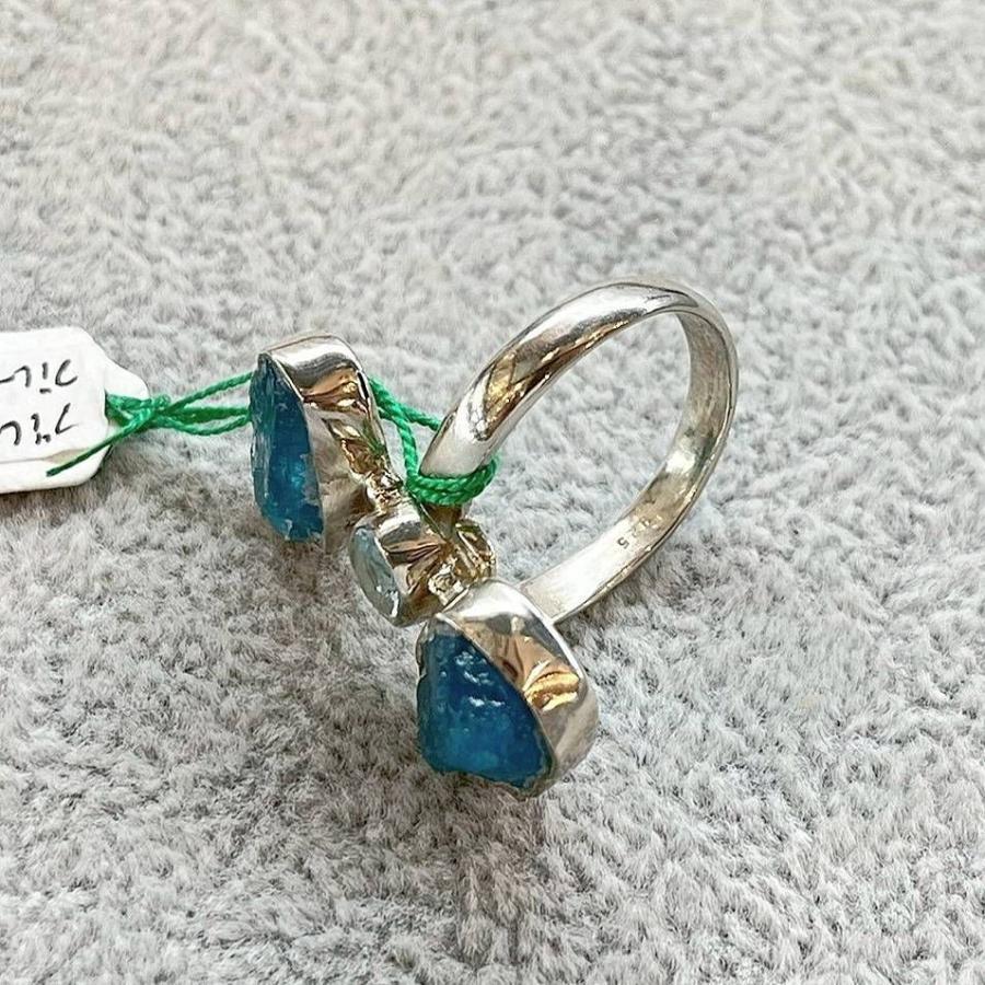 シルバー リング ブルーアパタイト 14号 15号 調整可 シルバー925