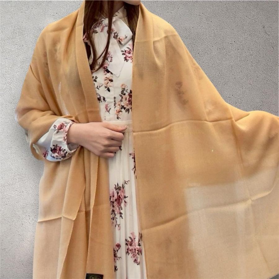 ショール ストール カシミヤ100% 大判 タペストリー インテリア カシミール ハンドメイド 最高級カシミア 羽織 イエロー 手染め レディースの画像