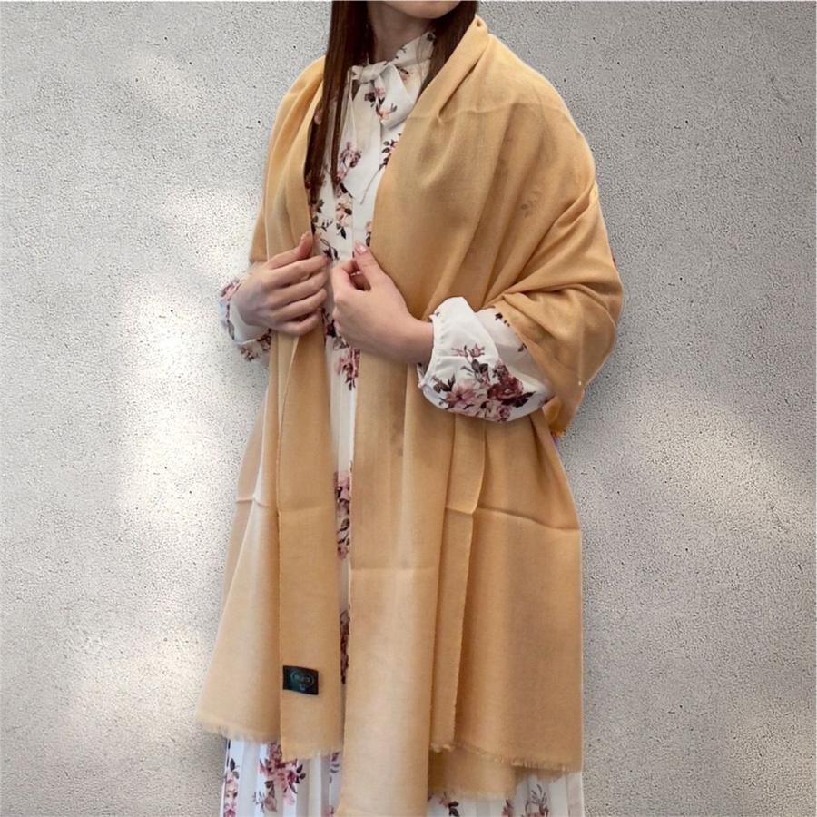 ショール ストール カシミヤ100% 大判 タペストリー インテリア カシミール ハンドメイド 最高級カシミア 羽織 イエロー 手染め レディースの画像
