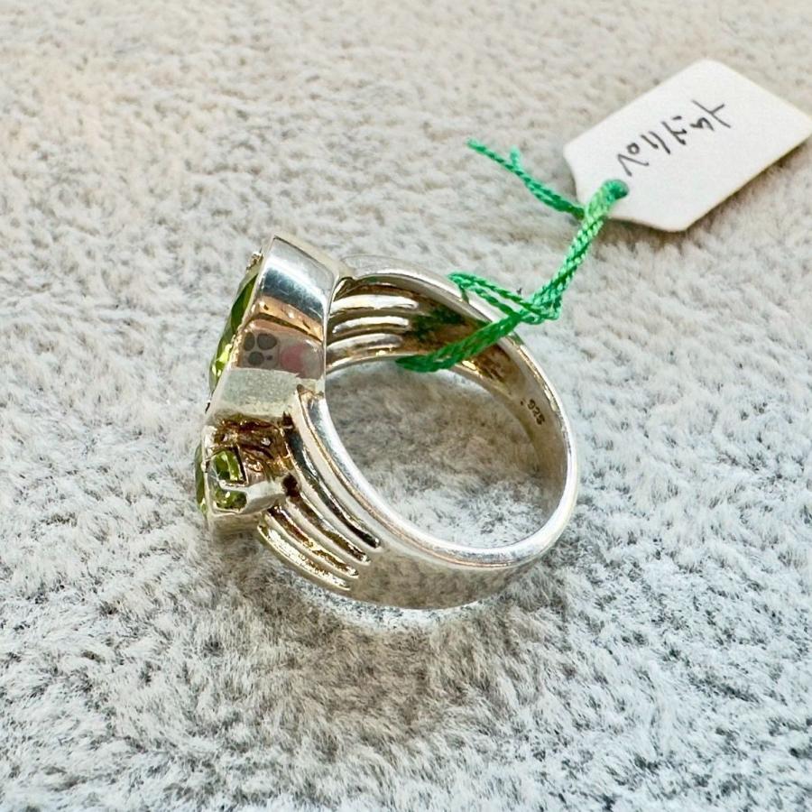 925 ペリドット リング サイズ11 SV925 ブルートパーズ ペリドット