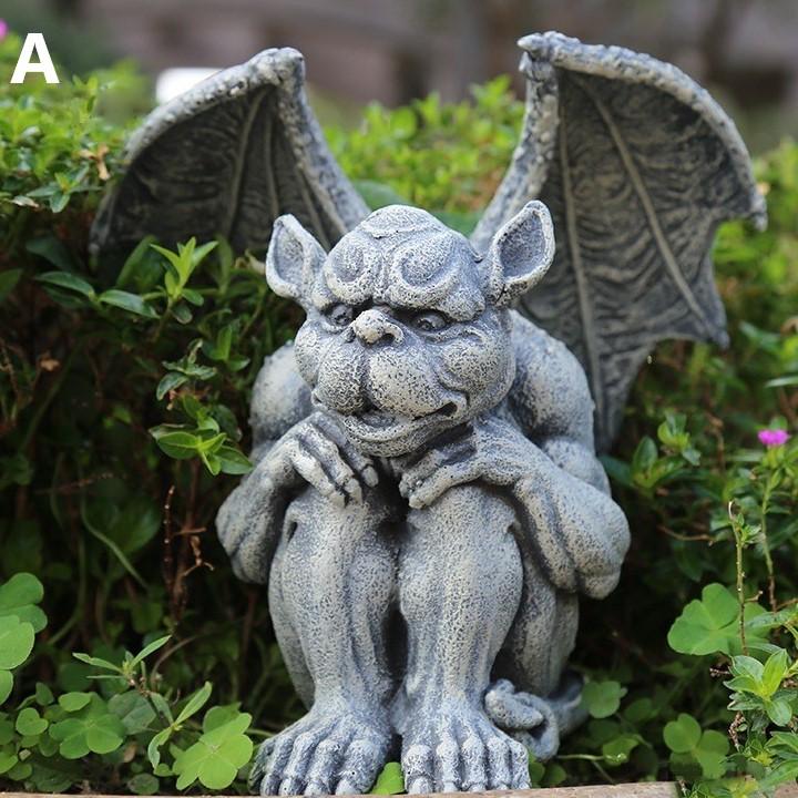ガーデン オブジェ デーモン 悪魔 石像調 ガーデニング 置物