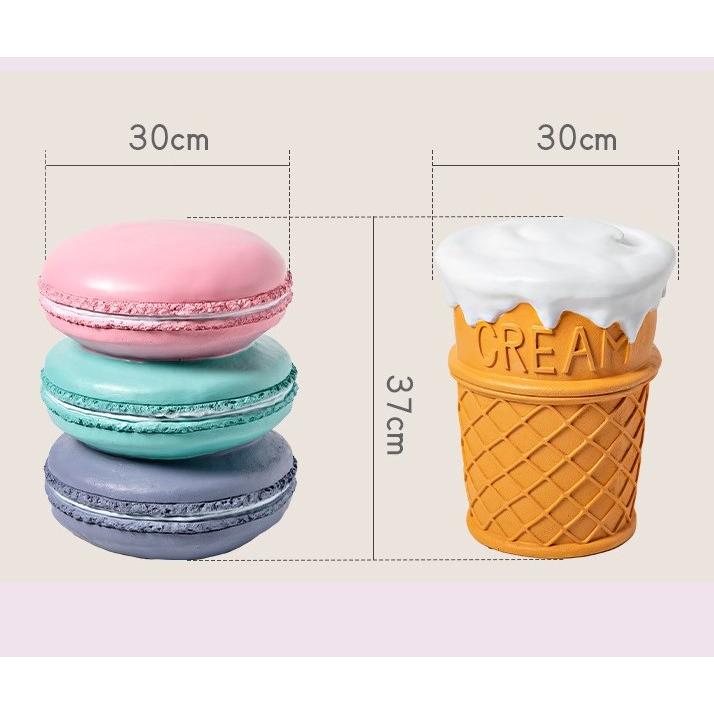 【521】アイスクリーム型 スツール スツール ユニーク 食品 モチーフ オットマン ドレッサーチェア サイド