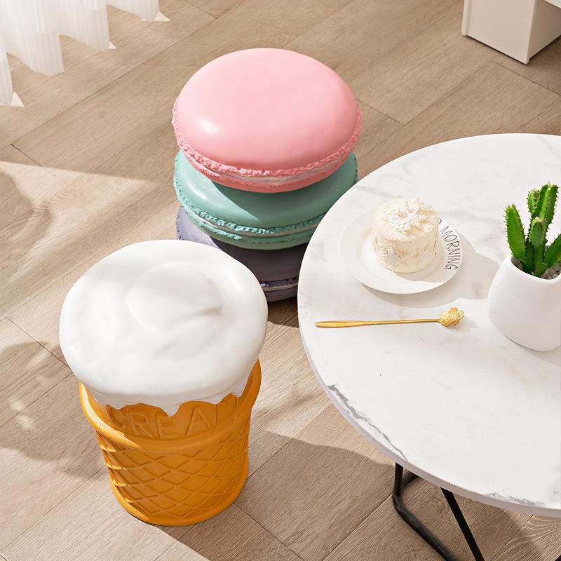 スツール ユニーク 食品 モチーフ オットマン ドレッサーチェア サイド