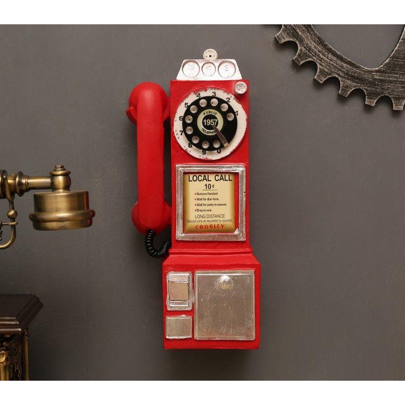 ウォール アート 電話 ダイヤル式 ヴィンテージ調 レトロ調 壁掛け オブジェ 置物 おしゃれ かわいい インテリア ギフト レッド ブラック |  | 01